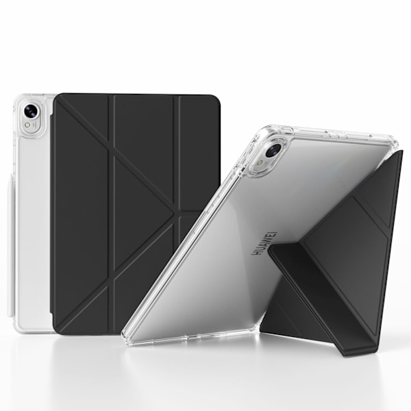 Tabletille suunniteltu ylellinen Y-taittuva jalustakotelo - musta Malli 12