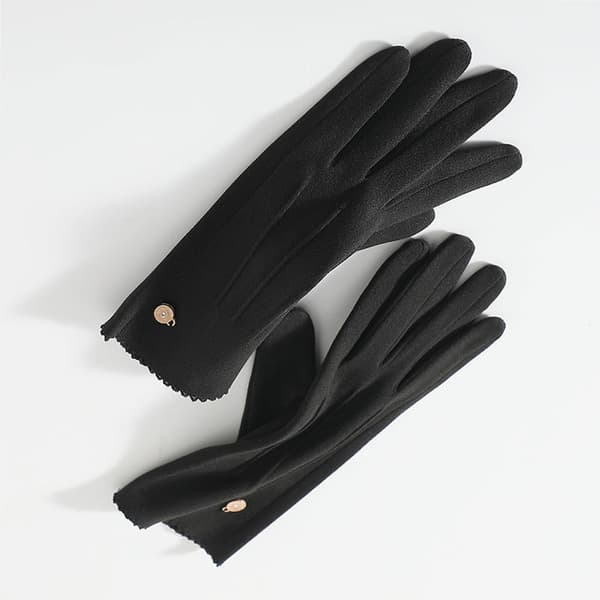 Vinterhandskar med pekskärm för kvinnor - Varmt fleecefoder, vindtätt och bekvämt Black Black