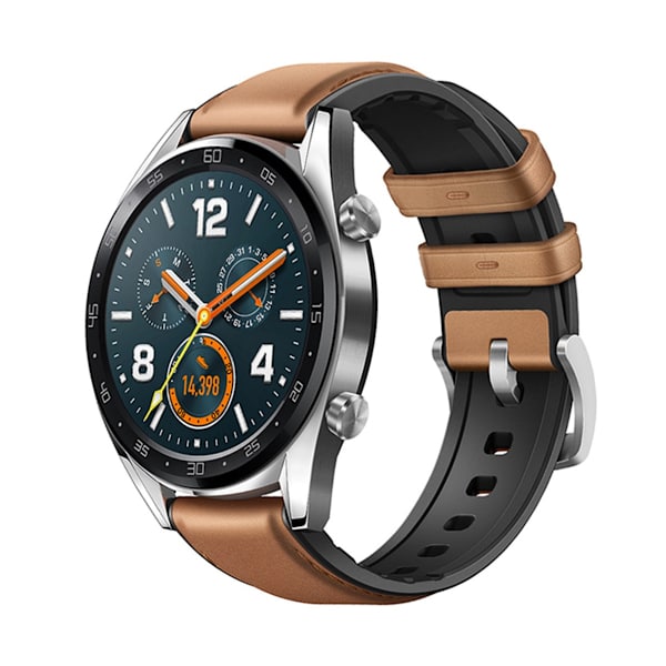 Snyggt läderarmband för Huawei GT4/Samsung Watch 6 Brun 20 mm