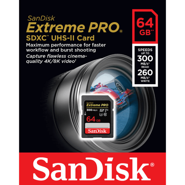 SANDISK SDXC Extreme Pro 64GB 300MB/s UHS-II V90