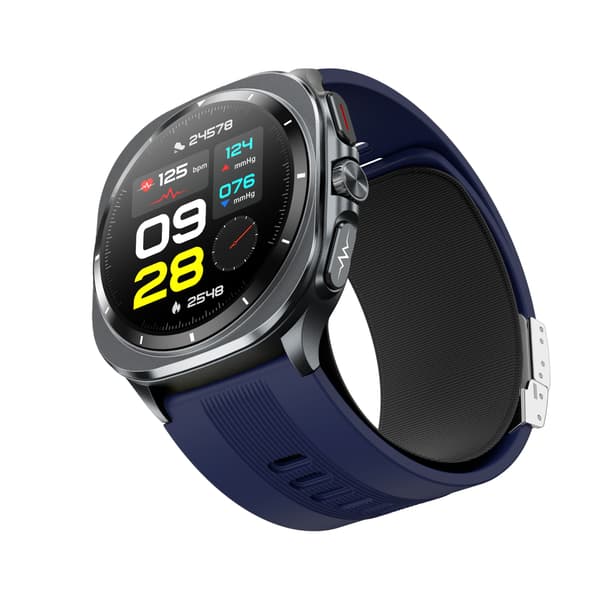 Smartklocka EKG och blodtrycksmätning 1.43 inch AMOLED för vardag och träning Bluetooth-samtal NFC 5–10 dagars batteritid Blue Blue