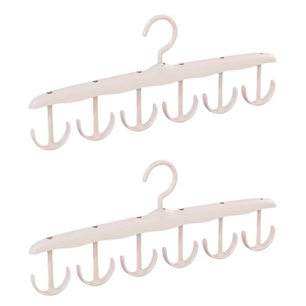 Monitoiminen pyörivä koukkuripustin - valkoinen 2 Pack