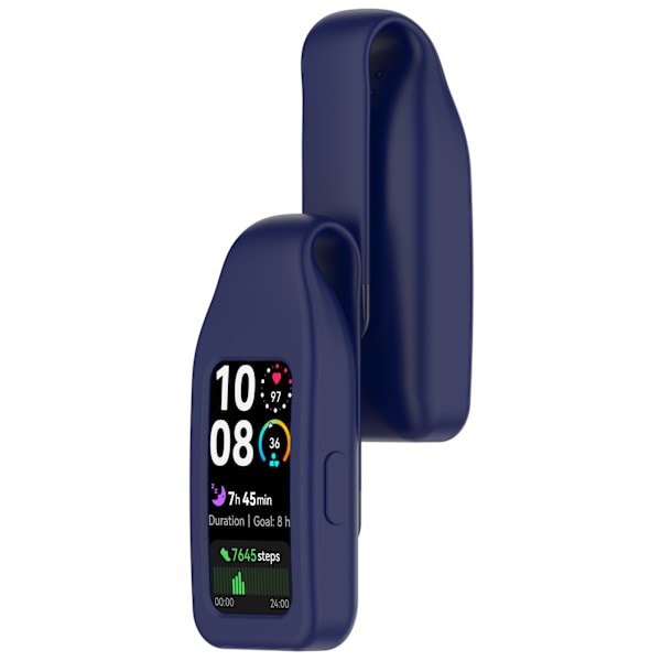 Stålklämma för Huawei Band 10/9/8 - Silikon Blå