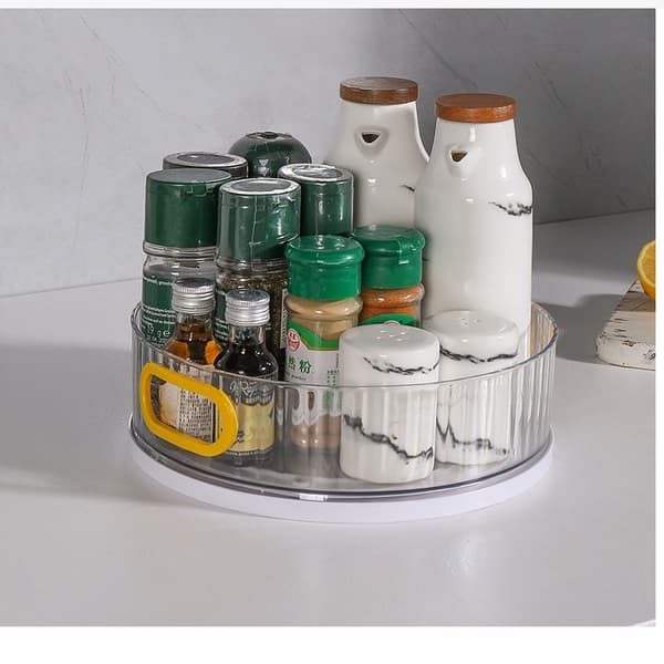 360° Roterende Organizer: Multifunktionel Opbevaringsbakke til Kosmetik, Krydderier & Mere White White