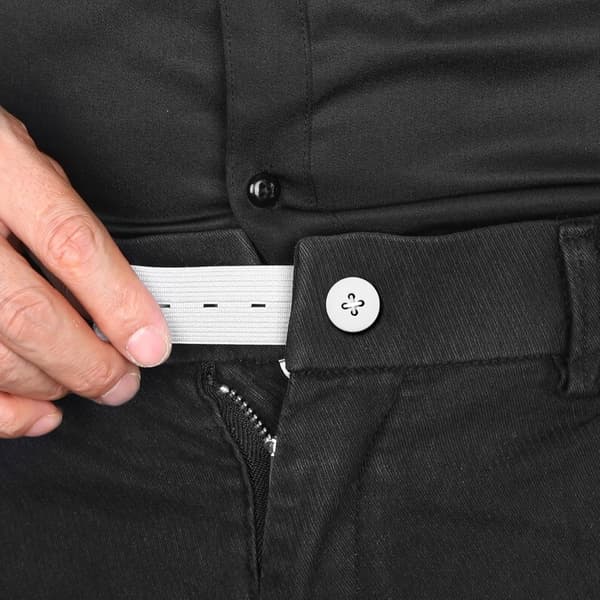 Fortykket Elastikbånd med Knaphul og 10 Knapper - Justerbar Taljebånd Elastik til Syning White White