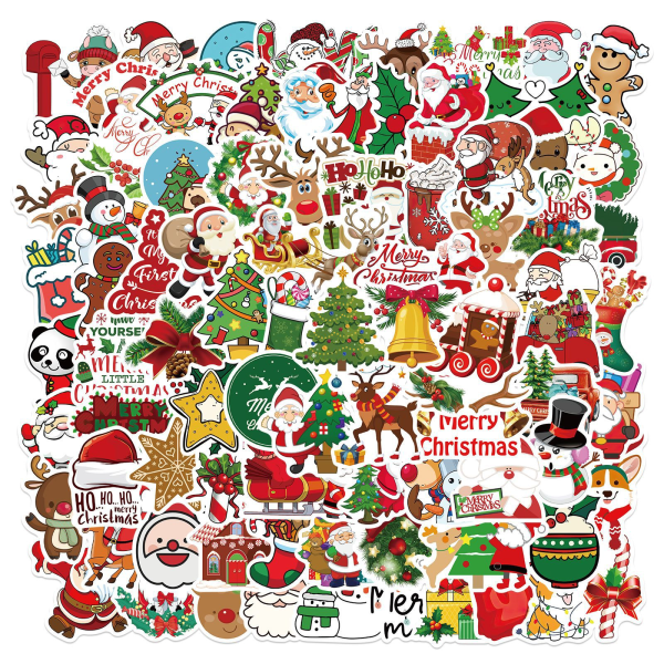 Juleklistermærker 100-pak MultiColor MultiColor