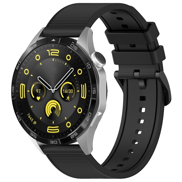 Silikonarmband 22mm för Huawei Watch GT4 Svart