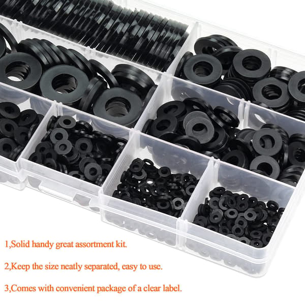 Mångsidigt 800 st Nylonbrickor Set - PA66 Platta Brickor