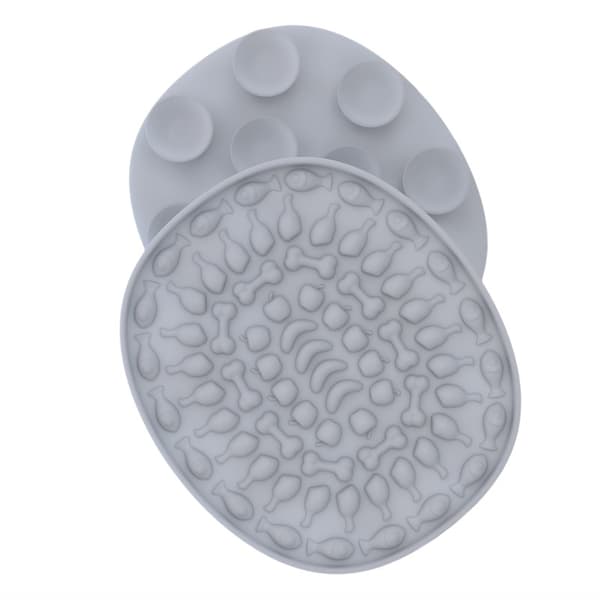 Husdjurs Slickplatta med Starkt Sug för Distraktion & Grooming Grey Grey