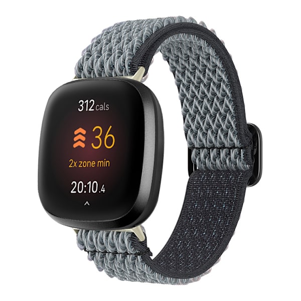 Nylon klockarmband till Fitbit Versa 3/4 Grå