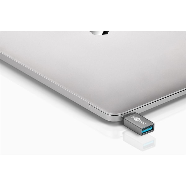 USB-C™/USB-A 3.0 OTG SuperSpeed-adapter för laddningskablar, grå