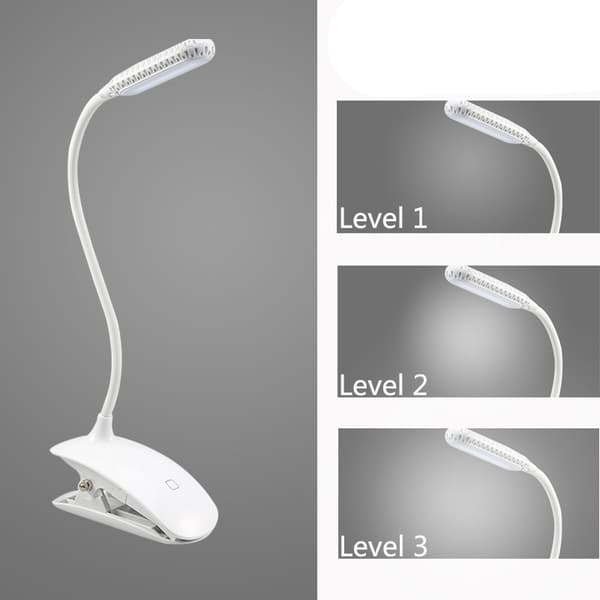 Boglampe - LED Clip-on Lampe til Læsning & Studier White White
