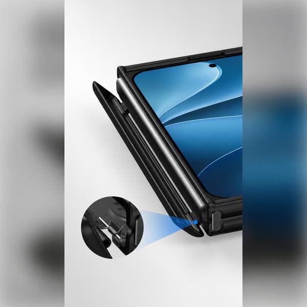 Foldbart magnetisk telefonetui med roterbart stativ, kompatibelt med iPhone Duo Black Black
