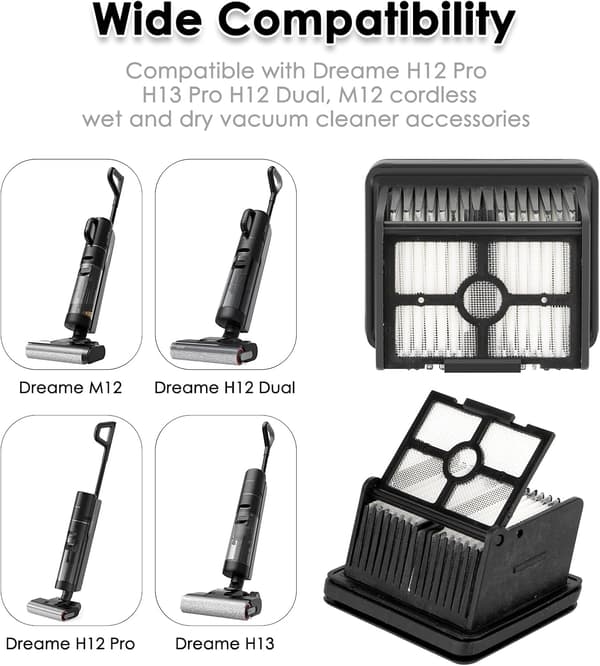 Dreame H12 Pro HEPA Filter Ersättningskit - 5-pack