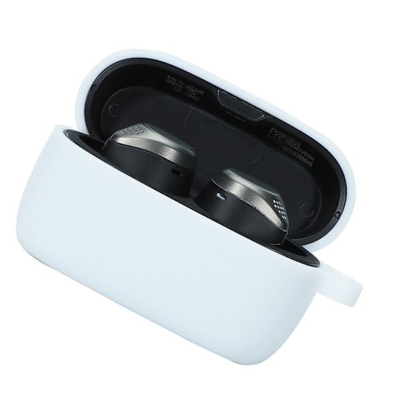Skyddande Jabra Elite 75T Fodral med Nyckelring - Mjukt Stötsäkert Skydd Vit