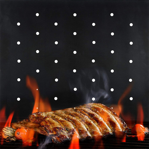BBQ grillmatta med hål non-stick 5-pack Svart