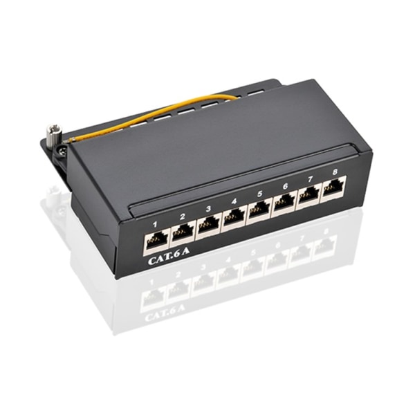 CAT 6a mini-/skrivbordskopplingspanel, 8 portar (1 HE)