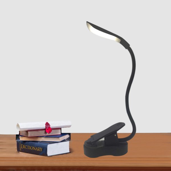 LED klämma på ljus, skrivbordslampa, läslampa med ögonskydd, 3 f Svart