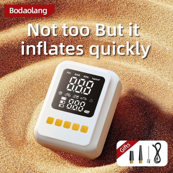 Mini Portabel Trådlös Bil Luftpump - Uppladdningsbar Däckpump med Digital Display