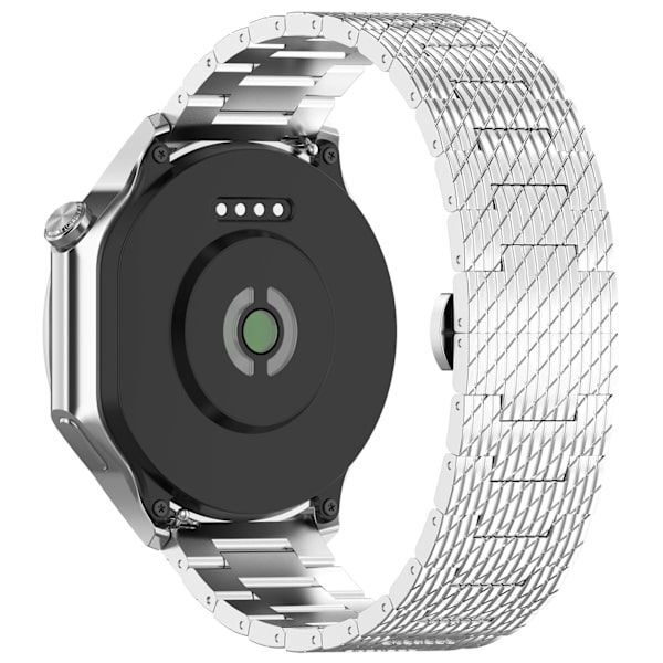 Strukturerad stålrem för Garmin Forerunner 165/165 Music/168/168 Music/D2 Air X10/Bounce/vivoactive 5/Active 5/VivoMove Vit 22 mm