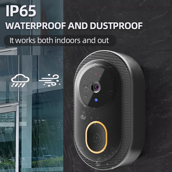 Förbättrad Hemsäkerhet: Trådlös Smart Video Dörrklocka K9 Black Black