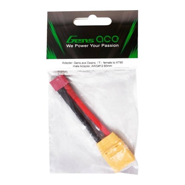Gens ace Gens ace Deans(T) hona till XT90 hane Adapter, AWG#12 60mm?T? hona till XT90 hane Adapter, AWG#12 60mm