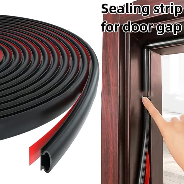 TPE Dørforsegling 6 Meter Black Black