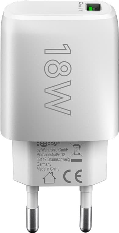 USB-A QC snabbladdare (18 W) vit
