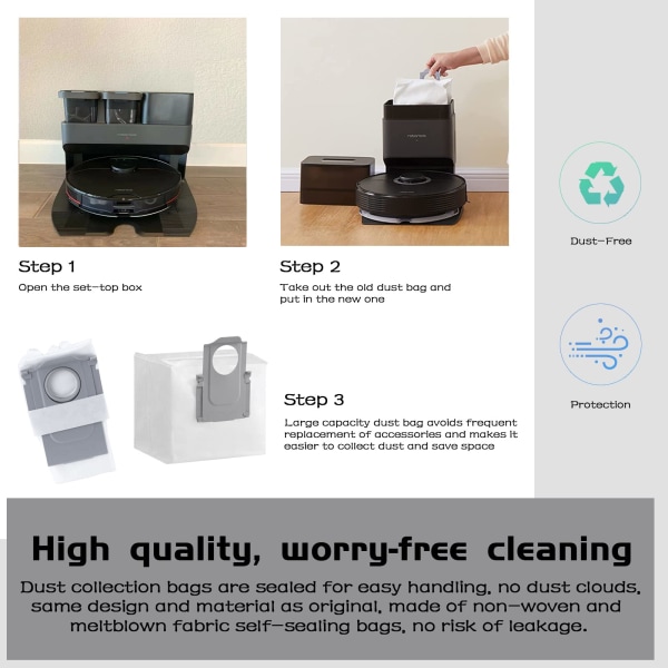 INF Pölynimuripussit 10 kpl Xiaomi Roborock S8 / S8 Pro S8+ Valkoinen