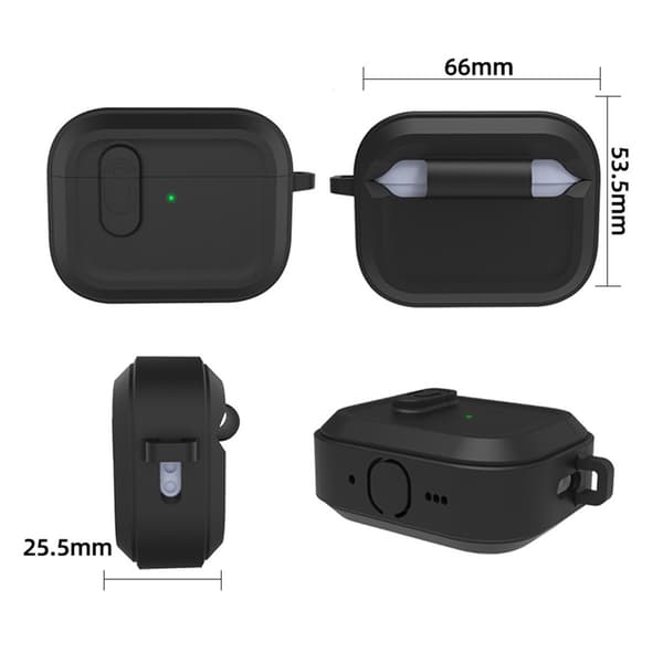 Bluetooth Earphone Protective Case Black kompatibelt med AirPods Pro 3 Magnetic Protective Cover