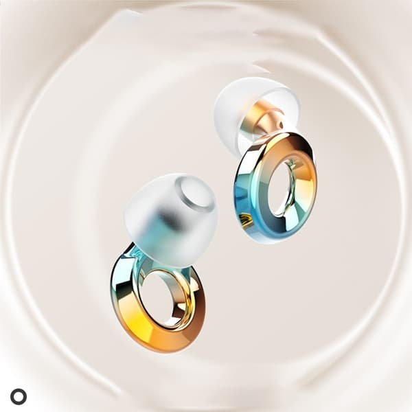 Mobius Ring Pro silikonöronproppar – ljudreducering för sömn och resor, tvättbara, NRR 25-28dB, grön-orange gradient, 2-pack