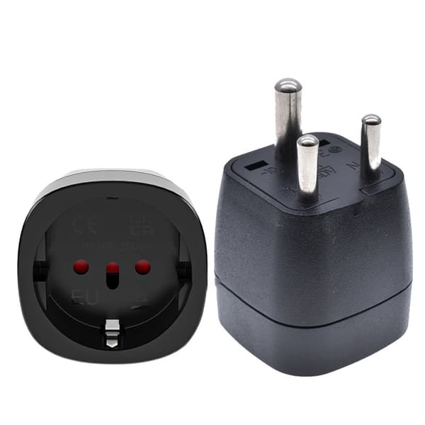 EU til Universal Rejseadapter, Kompakt Design Black Black