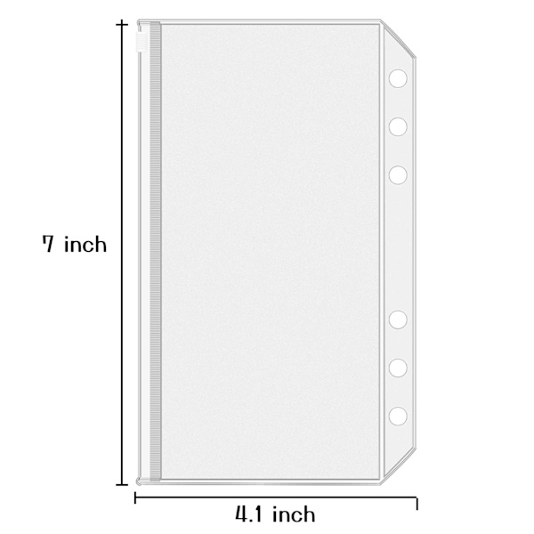 Plastfickor för A6 pärmar med 6 ringar 12-pack Transparent Transparent
