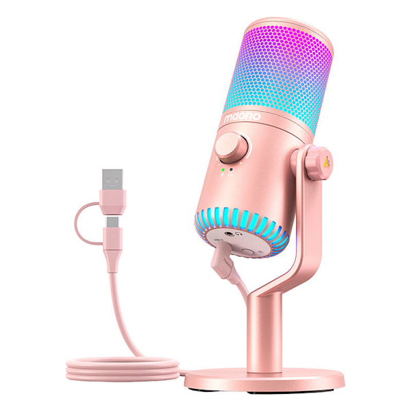 Maono DM30RGB Mikrofon Rosa
