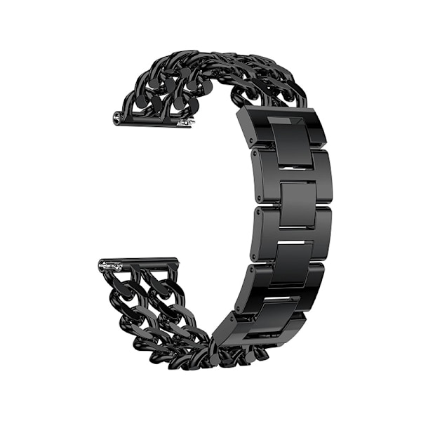 Legering dubbelradig denimkedjerem för Fitbit Versa-serien Fitbit Versa 1/2 Svart