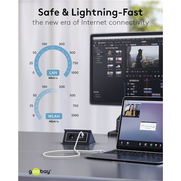 Ethernet-kabel USB-C™ 3.1 till RJ45, Slim, 1,5 m