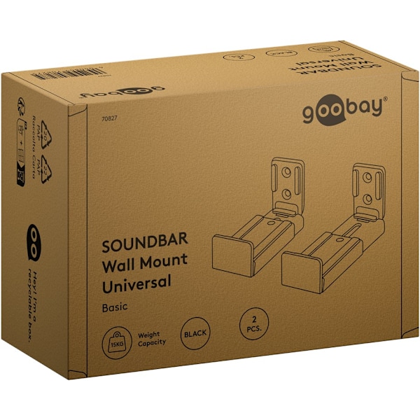 Väggfäste för soundbar Universal, svart