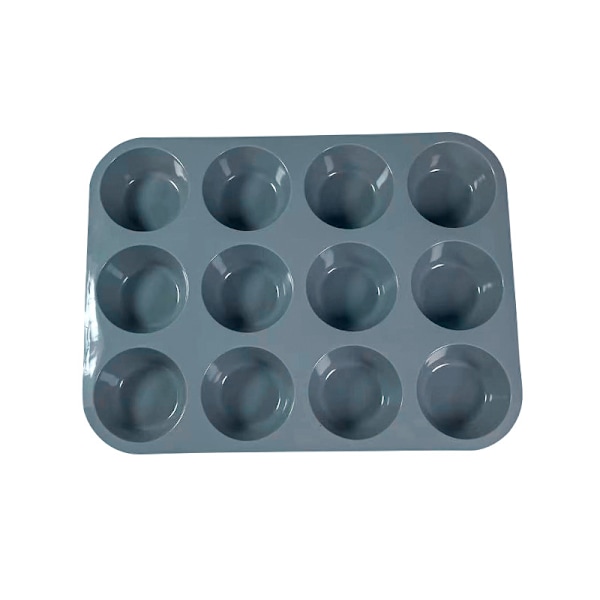 Silikone kageform - 12 kopper muffin forme Grey Grey