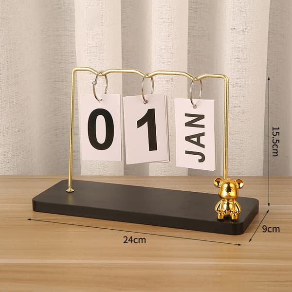 Modern Minimalistisk Metall Ornament Evighetskalender Black Black