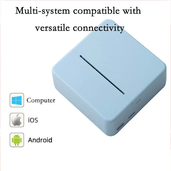 Mini 58mm USB+Bluetooth Termisk Printer - Bærbar Kvitteringsudskrivning til Android, iOS & Windows Blue Blue