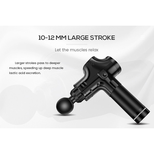 INF Massagepistol til professionel massage 6 gear Sort