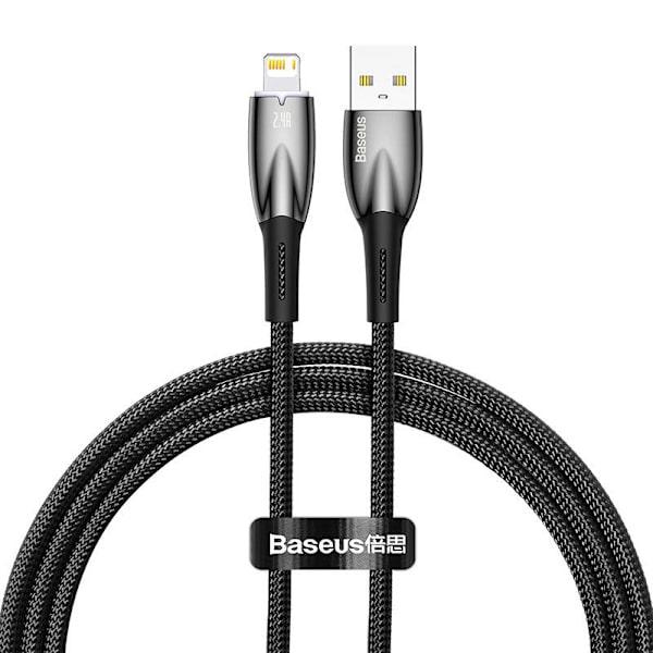 USB-kaapeli Lightning Baseus Glimmer -sarjalle, 2.4A, 1m (musta)