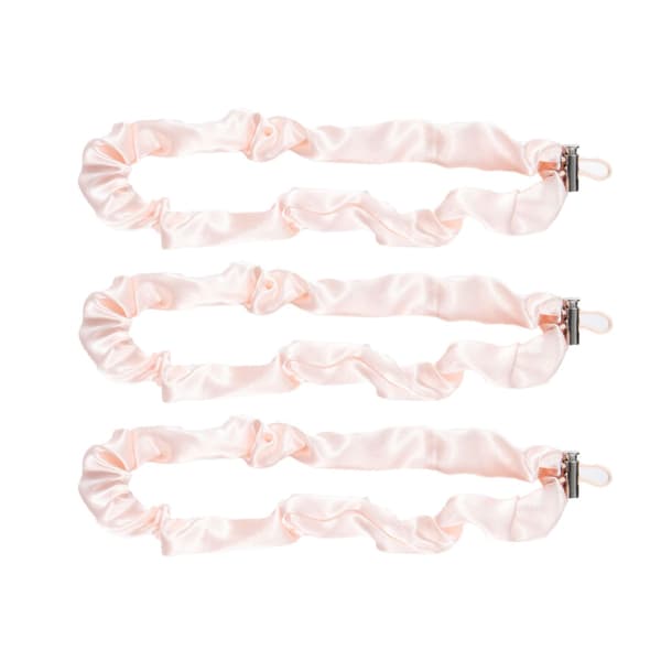Justerbara hårklämmor i siden - 3-pack aprikos