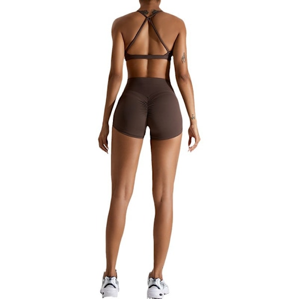 Criss Cross Sports BH og Leggings Sæt kaffe XL