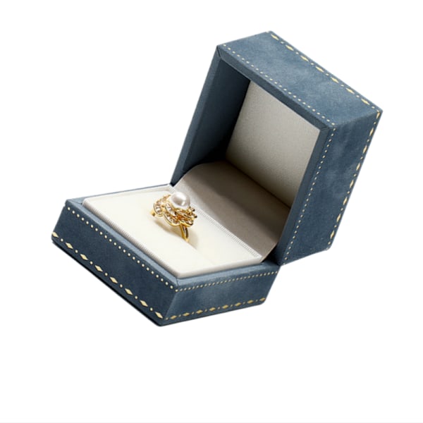 Luksus Velvet Ring Box - Marineblå