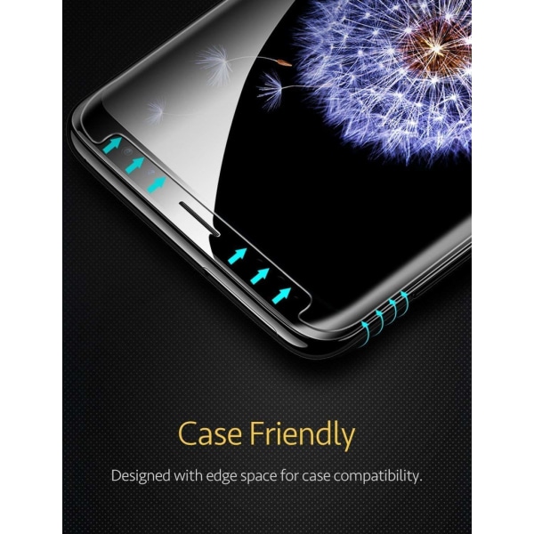 Skärmskydd Samsung Galaxy S9 Härdat glas Svart