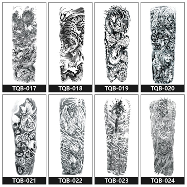 Tillfällig tatueringsdekal för hela armen 4