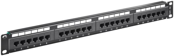 CAT 5e 19-tums (48,3 cm) kopplingspanel, 24 portar (1 HE)