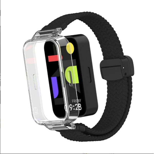 Redmi Band 3/9 Active Nylon urrem med magnetisk spænde Sort