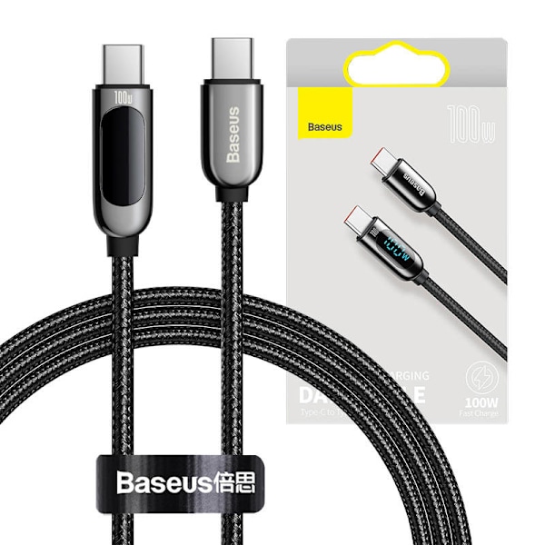 Baseus Displaykabel USB-C till Type-C 100W 1m (svart)